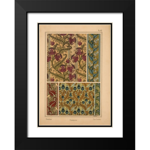 Plate 60 - Thistle Black Modern Wood Framed Art Print with Double Matting by Vintage Apple Collection