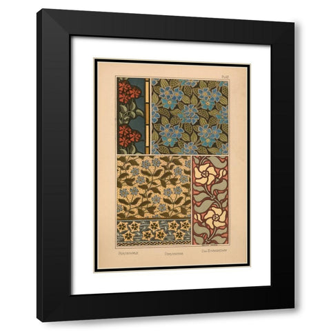 Plate 62 - Periwinkle Black Modern Wood Framed Art Print with Double Matting by Vintage Apple Collection