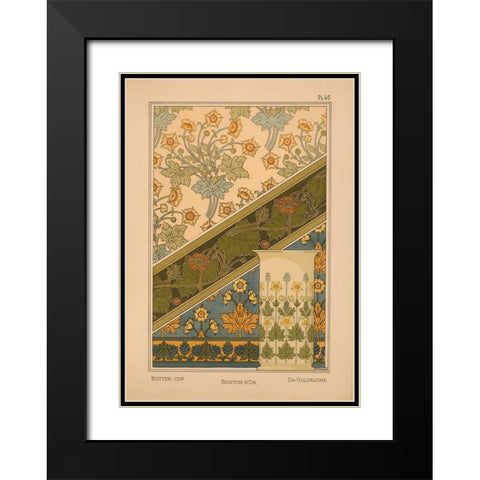 Plate 65 - Butter-cup Black Modern Wood Framed Art Print with Double Matting by Vintage Apple Collection