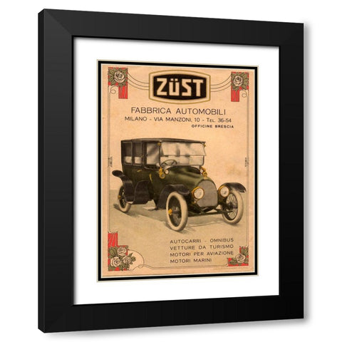 Zust Automobile Black Modern Wood Framed Art Print with Double Matting by Vintage Apple Collection