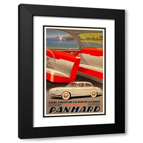 Panhard Auto Black Modern Wood Framed Art Print with Double Matting by Vintage Apple Collection