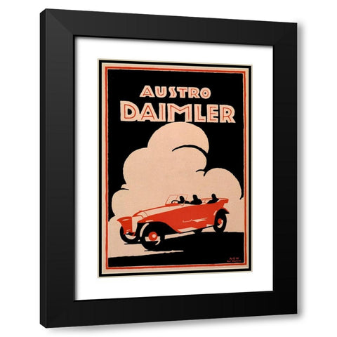Daimler Black Modern Wood Framed Art Print with Double Matting by Vintage Apple Collection