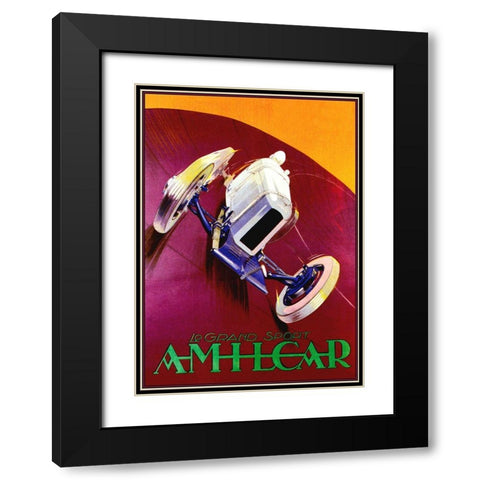 Amilcar Black Modern Wood Framed Art Print with Double Matting by Vintage Apple Collection