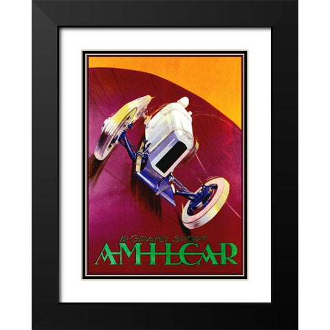 Amilcar Black Modern Wood Framed Art Print with Double Matting by Vintage Apple Collection