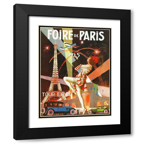 Foire de Paris Black Modern Wood Framed Art Print with Double Matting by Vintage Apple Collection