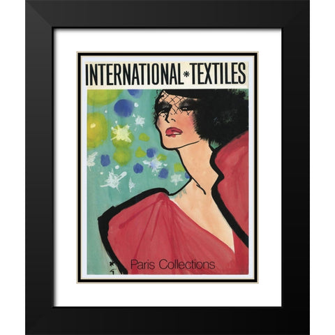 Paris Fashion Black Modern Wood Framed Art Print with Double Matting by Vintage Apple Collection