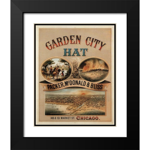 1878 Garden City Hat Black Modern Wood Framed Art Print with Double Matting by Vintage Apple Collection