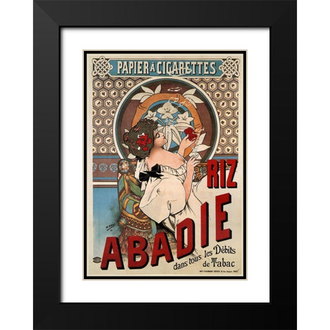 Abadie Cigs 1828 France Black Modern Wood Framed Art Print with Double Matting by Vintage Apple Collection