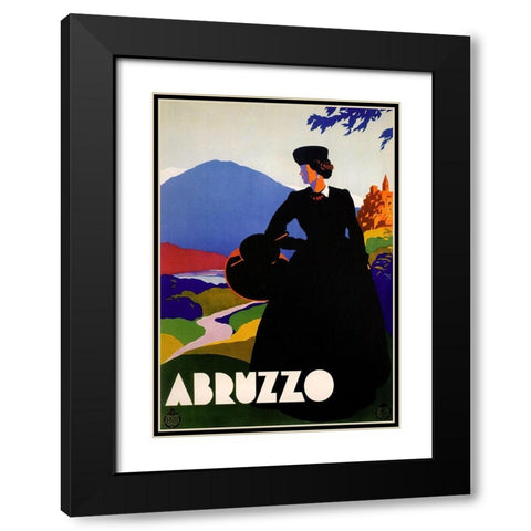Abruzzo-Blackdress Black Modern Wood Framed Art Print with Double Matting by Vintage Apple Collection