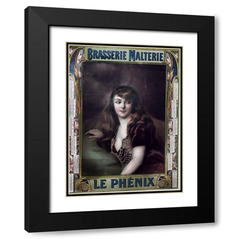 Brasserie Malterie Black Modern Wood Framed Art Print with Double Matting by Vintage Apple Collection