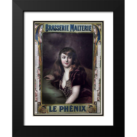 Brasserie Malterie Black Modern Wood Framed Art Print with Double Matting by Vintage Apple Collection