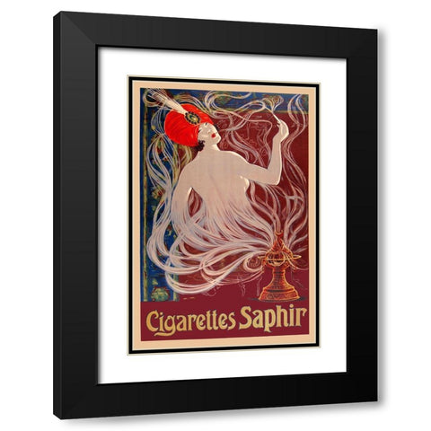 Cigarettes Saphir Black Modern Wood Framed Art Print with Double Matting by Vintage Apple Collection