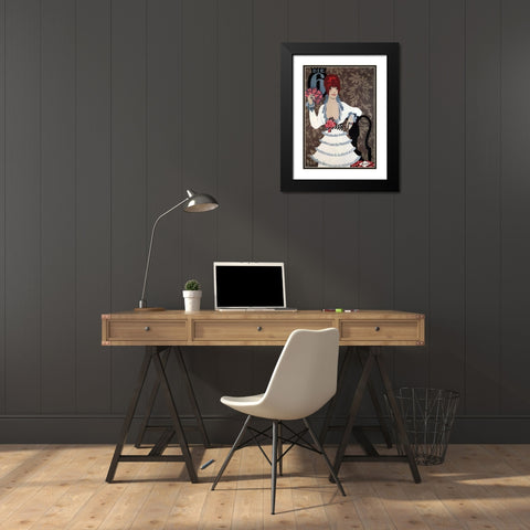 Die6Germany 1914 Whitedress Black Modern Wood Framed Art Print with Double Matting by Vintage Apple Collection