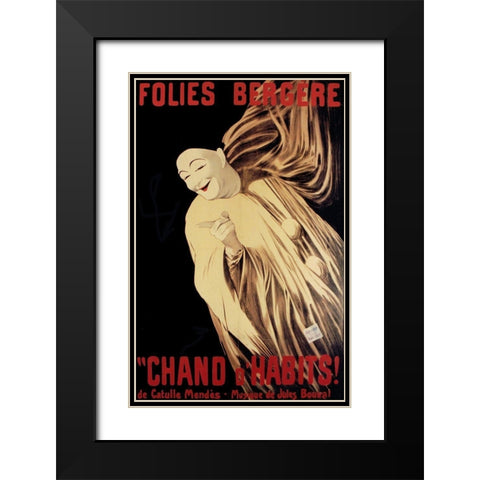 Folies Bergere Chand D Habits Black Modern Wood Framed Art Print with Double Matting by Vintage Apple Collection