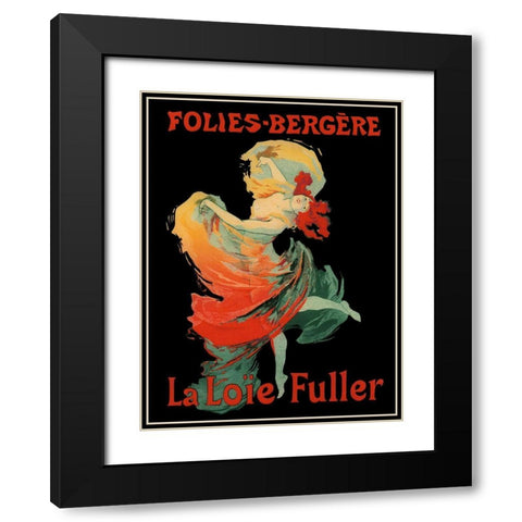 Folies-Bergere Black Modern Wood Framed Art Print with Double Matting by Vintage Apple Collection