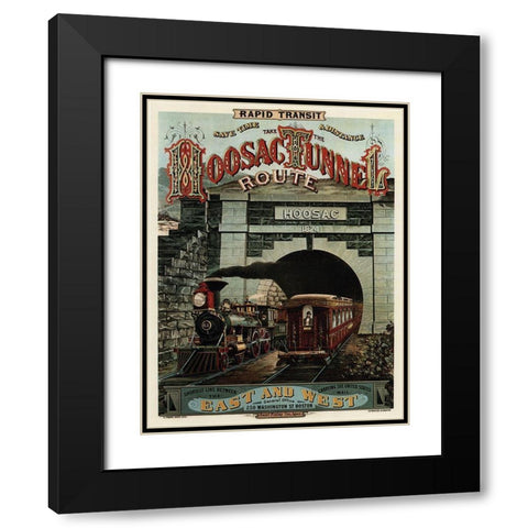 Hoosac Tunnel Black Modern Wood Framed Art Print with Double Matting by Vintage Apple Collection