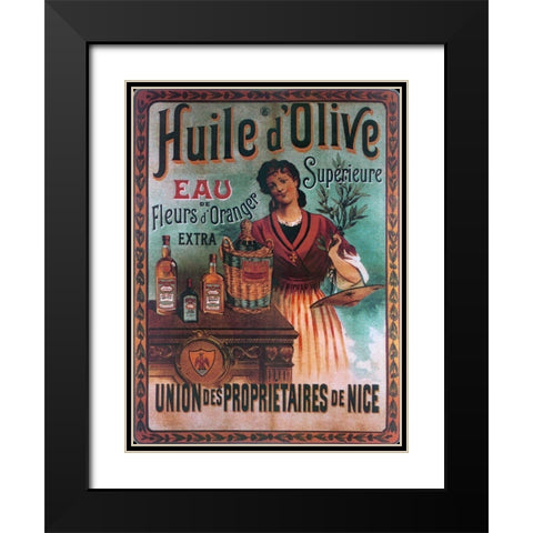Huile D Olive Black Modern Wood Framed Art Print with Double Matting by Vintage Apple Collection