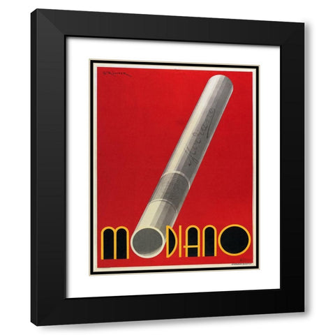 Modiano Cigs Red Italian Black Modern Wood Framed Art Print with Double Matting by Vintage Apple Collection