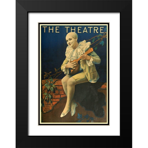 The Theater Magazine Ukelele Black Modern Wood Framed Art Print with Double Matting by Vintage Apple Collection
