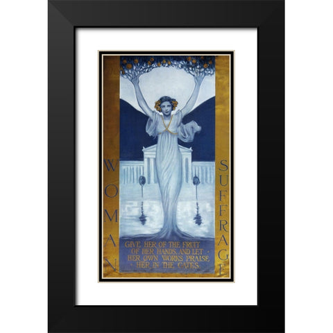 Womansuffrage Black Modern Wood Framed Art Print with Double Matting by Vintage Apple Collection