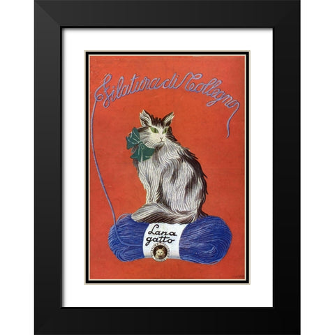 Yarncat Black Modern Wood Framed Art Print with Double Matting by Vintage Apple Collection
