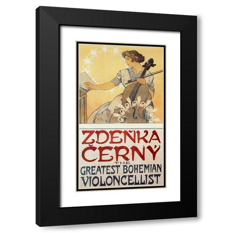 Zdneka cerny Archival Black Modern Wood Framed Art Print with Double Matting by Vintage Apple Collection