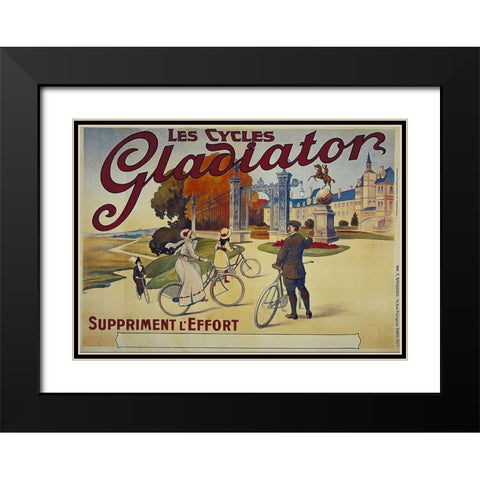 Bike 07 Black Modern Wood Framed Art Print with Double Matting by Vintage Apple Collection