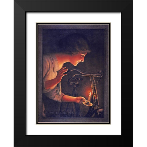 Bike 17 Black Modern Wood Framed Art Print with Double Matting by Vintage Apple Collection