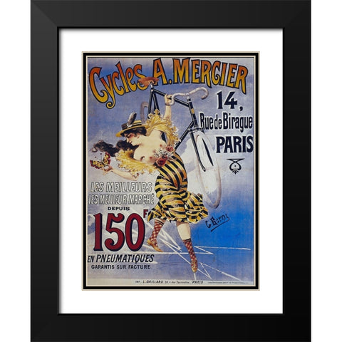 Bike 19 Black Modern Wood Framed Art Print with Double Matting by Vintage Apple Collection