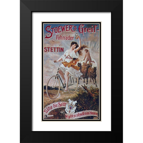 Bike 20 Black Modern Wood Framed Art Print with Double Matting by Vintage Apple Collection