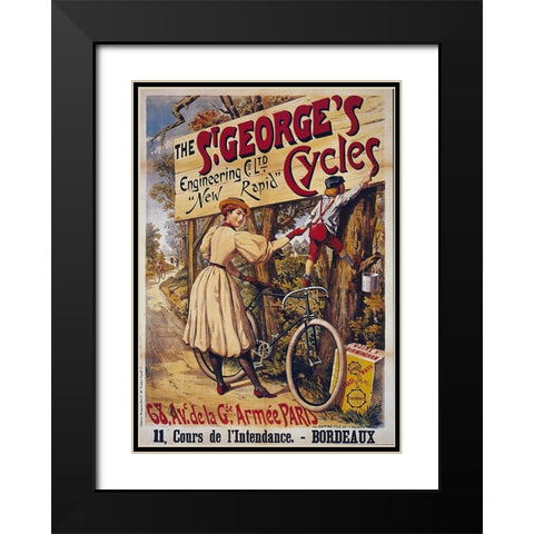 Bike 24 Black Modern Wood Framed Art Print with Double Matting by Vintage Apple Collection