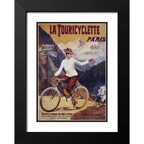 Bike 27 Black Modern Wood Framed Art Print with Double Matting by Vintage Apple Collection