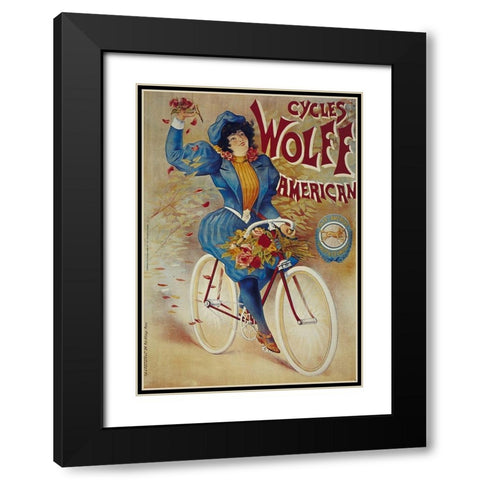Bike 30 Black Modern Wood Framed Art Print with Double Matting by Vintage Apple Collection