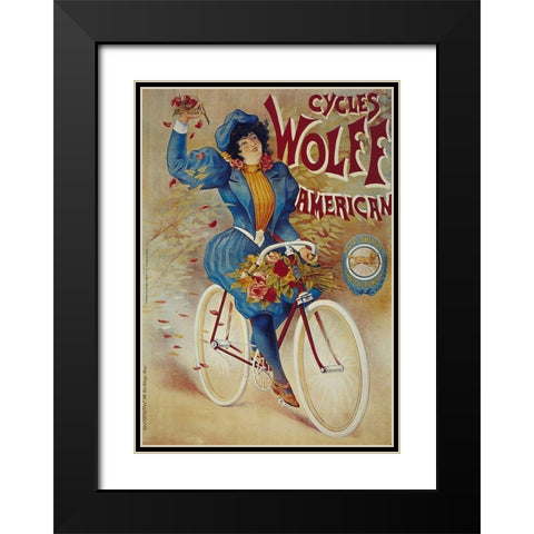 Bike 30 Black Modern Wood Framed Art Print with Double Matting by Vintage Apple Collection