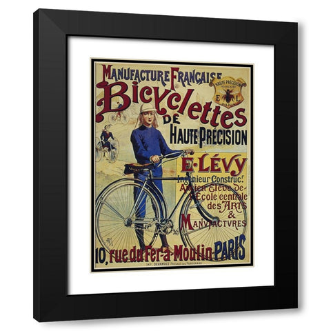 Bike 33 Black Modern Wood Framed Art Print with Double Matting by Vintage Apple Collection