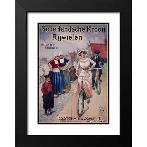 Bike 34 Black Modern Wood Framed Art Print with Double Matting by Vintage Apple Collection