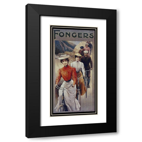 Bike 35 Black Modern Wood Framed Art Print with Double Matting by Vintage Apple Collection