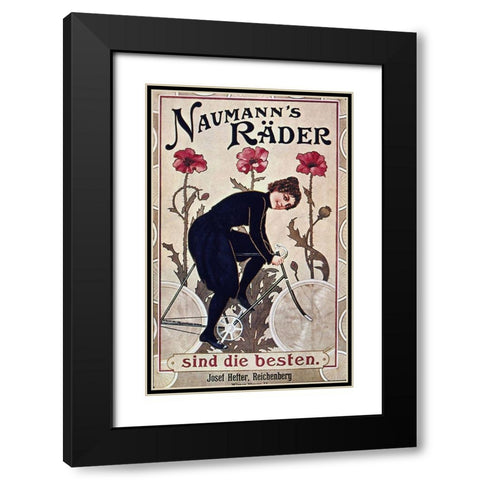 Bike 40 Black Modern Wood Framed Art Print with Double Matting by Vintage Apple Collection