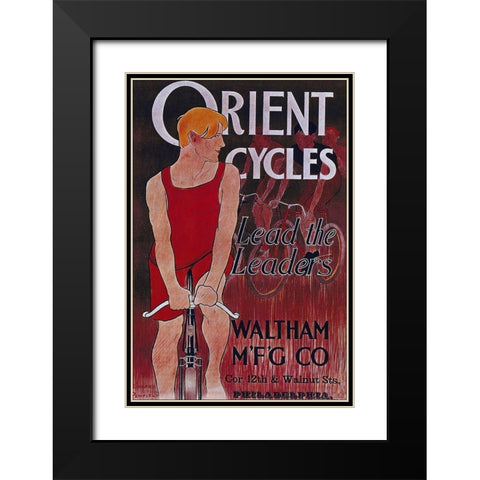 Bike 42 Black Modern Wood Framed Art Print with Double Matting by Vintage Apple Collection