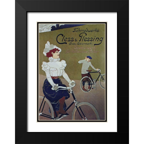 Bike 47 Black Modern Wood Framed Art Print with Double Matting by Vintage Apple Collection
