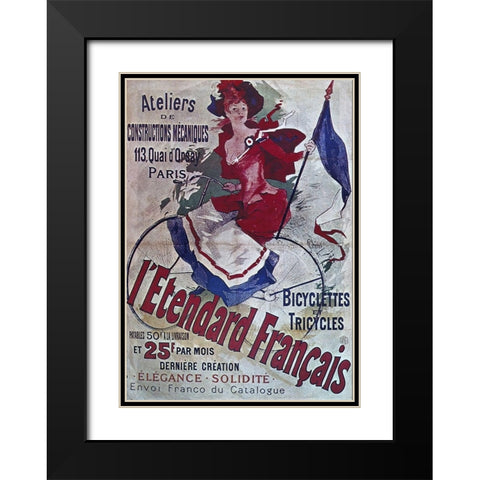 Bike 49 Black Modern Wood Framed Art Print with Double Matting by Vintage Apple Collection