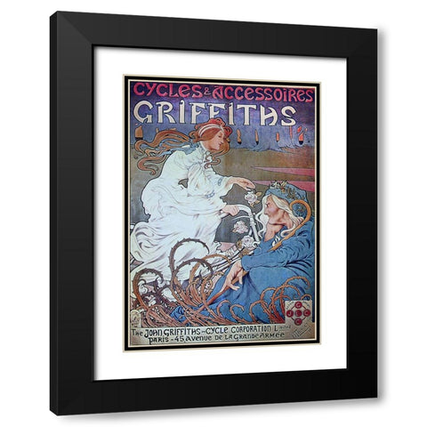Bike 56 Black Modern Wood Framed Art Print with Double Matting by Vintage Apple Collection