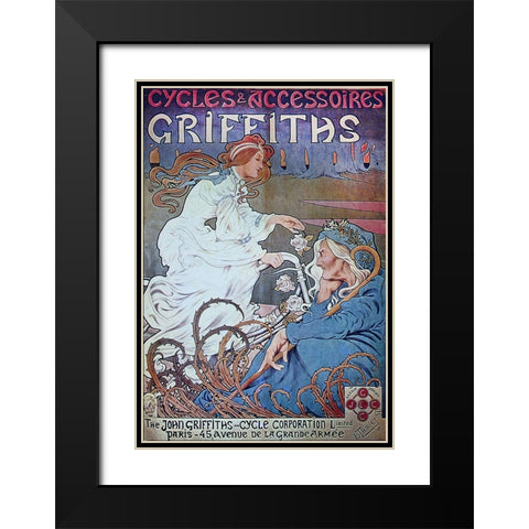 Bike 56 Black Modern Wood Framed Art Print with Double Matting by Vintage Apple Collection