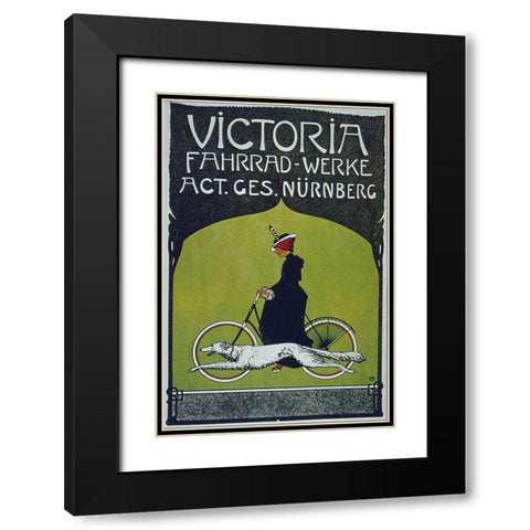 Bike 59 Black Modern Wood Framed Art Print with Double Matting by Vintage Apple Collection