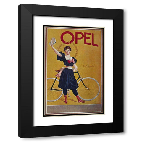 Bike 61 Black Modern Wood Framed Art Print with Double Matting by Vintage Apple Collection