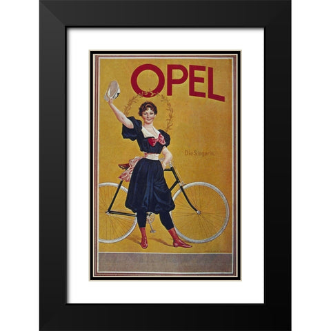 Bike 61 Black Modern Wood Framed Art Print with Double Matting by Vintage Apple Collection