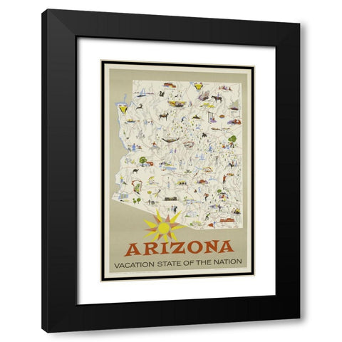 Arizona Black Modern Wood Framed Art Print with Double Matting by Vintage Apple Collection