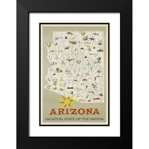 Arizona Black Modern Wood Framed Art Print with Double Matting by Vintage Apple Collection