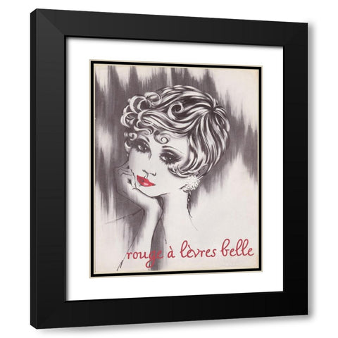 Beautiful Lipstick Black Modern Wood Framed Art Print with Double Matting by Vintage Apple Collection