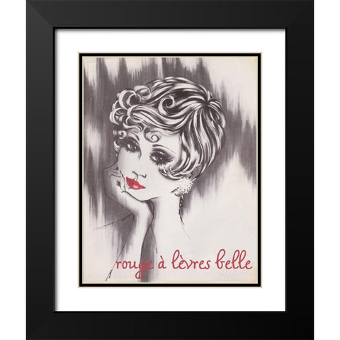 Beautiful Lipstick Black Modern Wood Framed Art Print with Double Matting by Vintage Apple Collection
